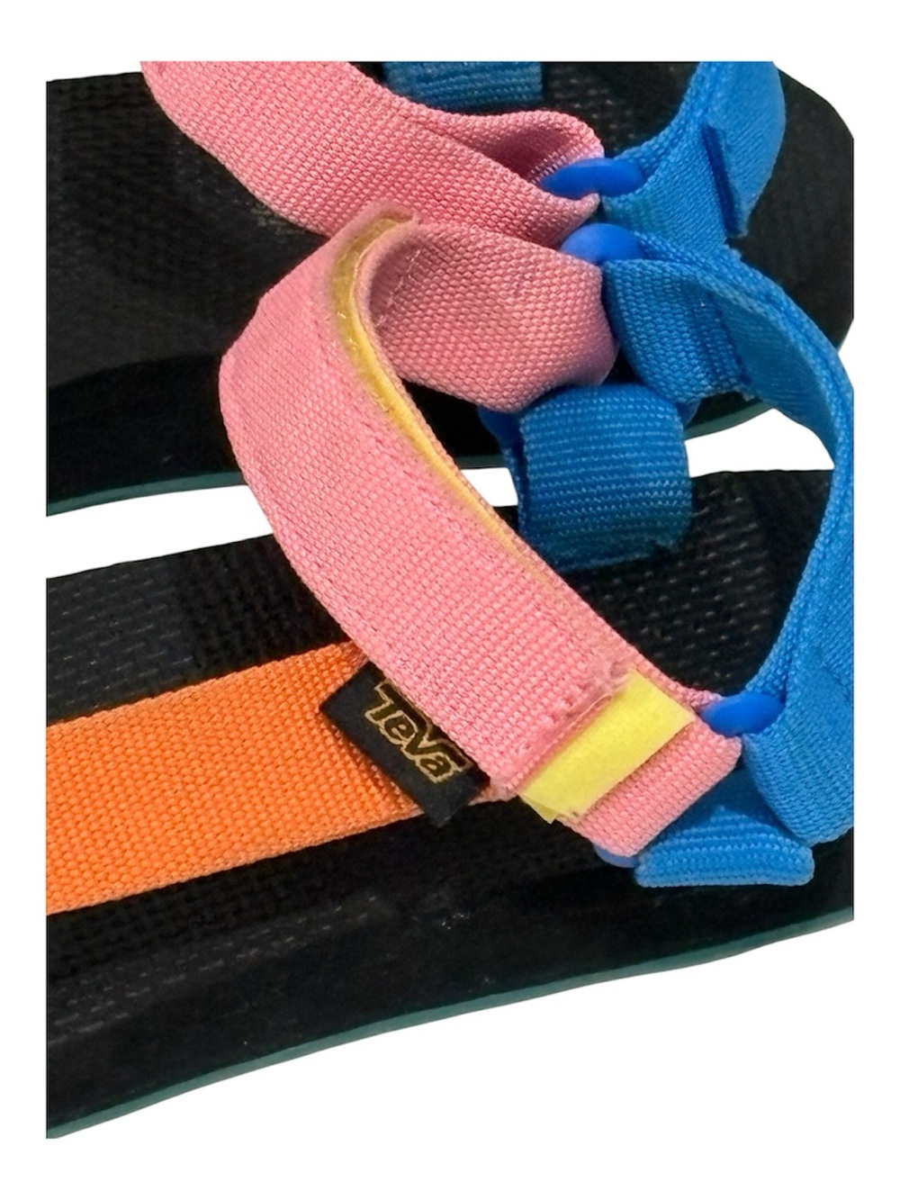 Teva Women’s Multicolor Colorblock Strappy Sandals Hook & Loop Adjustable US 7 - Picture 4 of 6